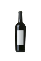 Red Wine on White Background with Blank Label