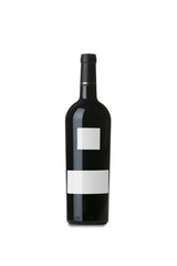 Red Wine on White Background with Blank Label