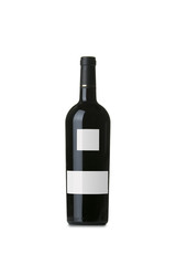 Red Wine on White Background with Blank Label