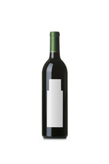 Red Wine on White Background with Blank Label
