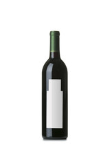 Red Wine on White Background with Blank Label