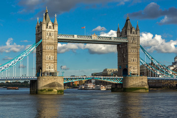 LONDON, ENGLAND - JUNE 15 2016: Sunset view of Tower Bridge in London, England, Great Britain