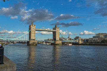 LONDON, ENGLAND - JUNE 15 2016: Sunset view of Tower Bridge in London, England, Great Britain