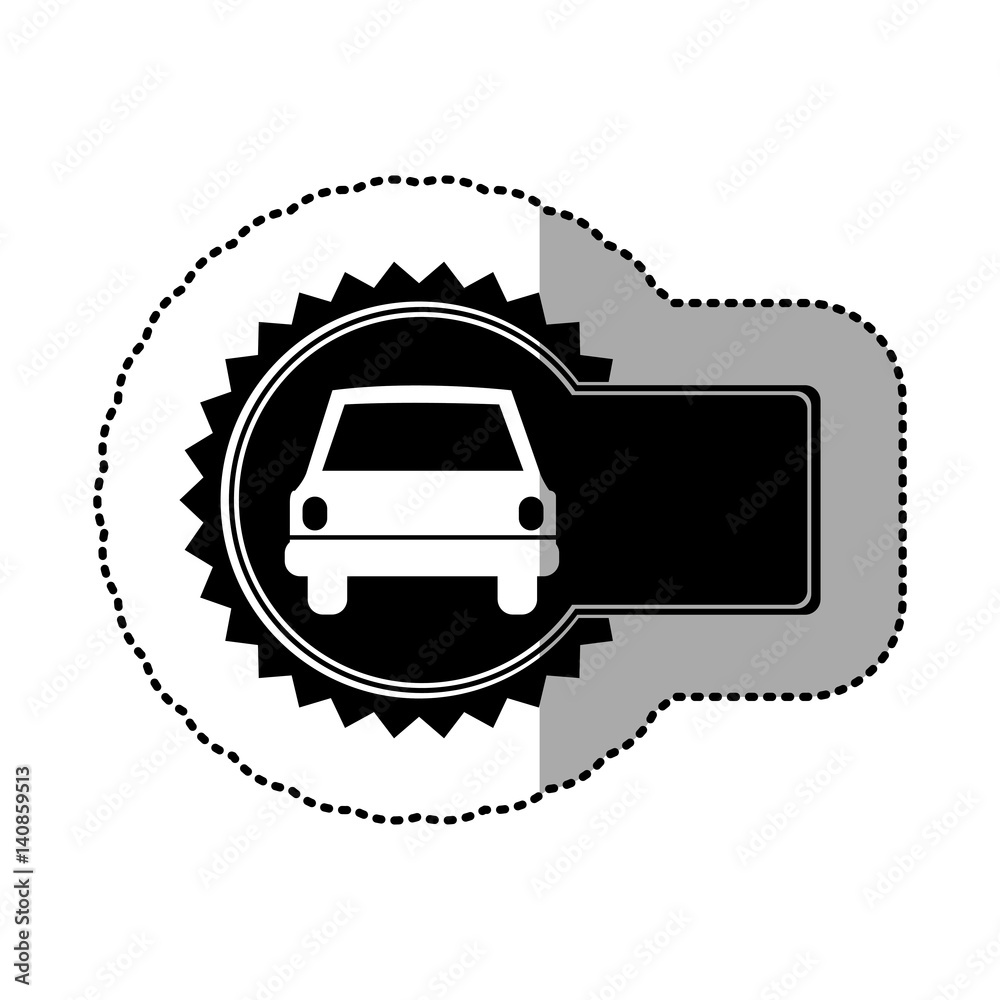 Poster black emblem car front icon, vector illustration design