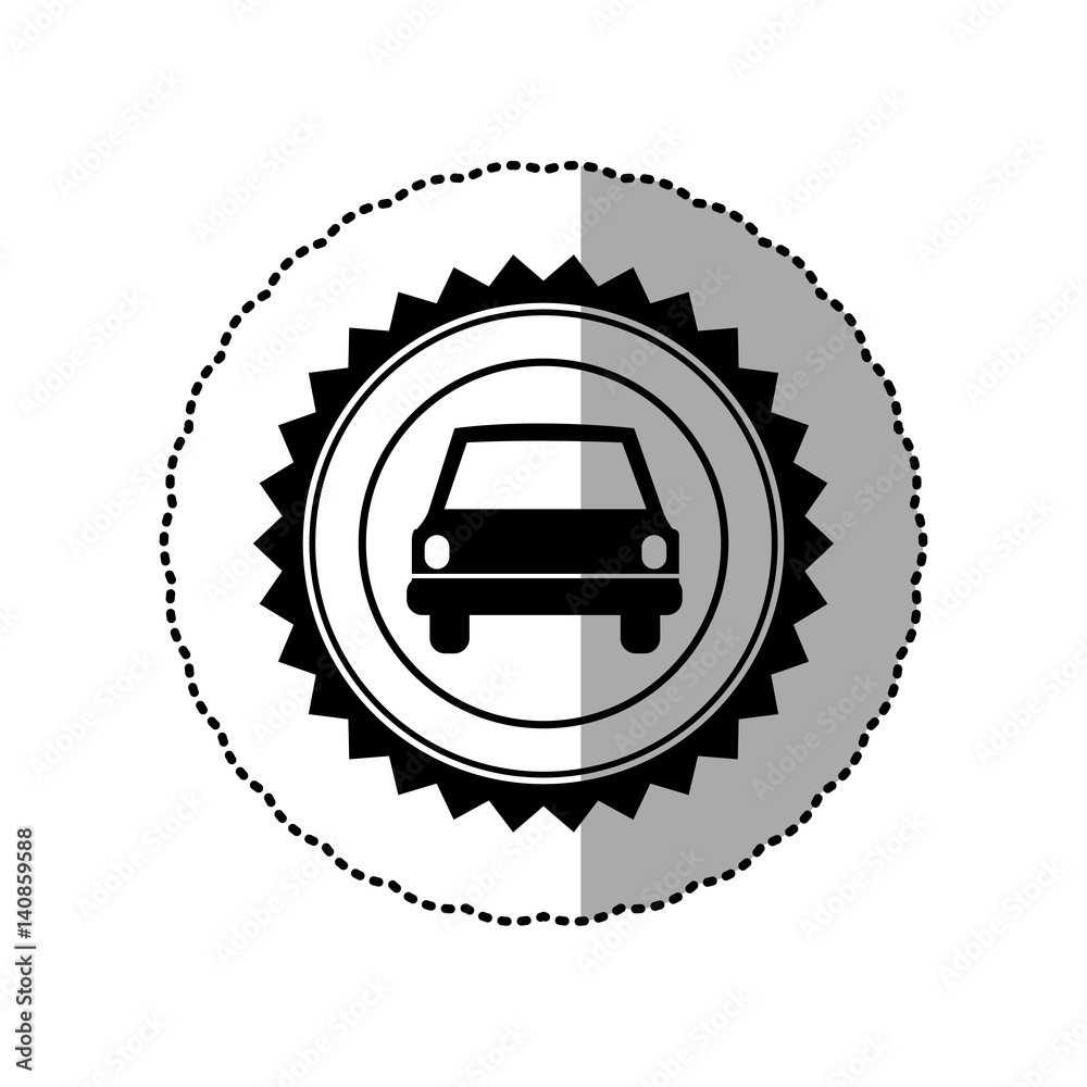 Poster black star emblem front car icon, vector illustration design