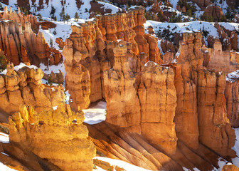 Bryce Canyon National Park in winter, Utah - sunset point