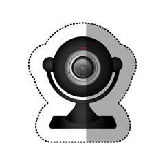 black digital computer camera icon, vector illustration design