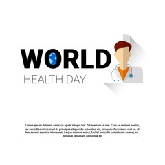 Earth Planet Health World Day Global Holiday Banner With Copy Space Flat Vector Illustration