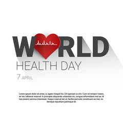 Earth Planet Health World Day Global Holiday Banner With Copy Space Flat Vector Illustration