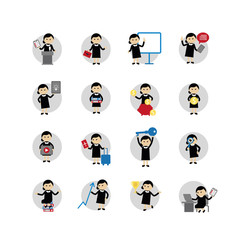 woman & Management Icon Set