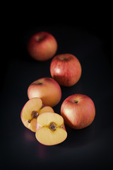Apple on a black background