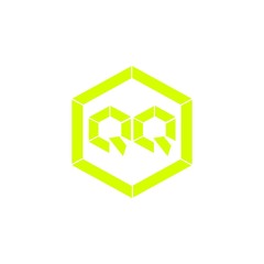 initial letter qq yellow color logo vector