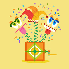 Smiling Face First April Fool Day Happy Holiday Greeting Card Flat Vector Illustration