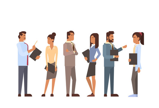 Indian Business People Group Human Resources Teamwork Concept Flat Vector Illustration