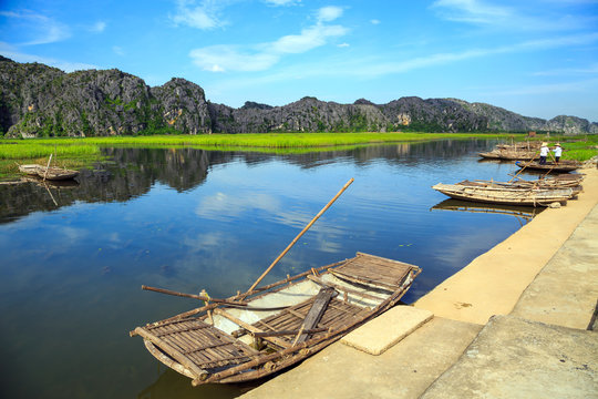 The boats on the lake