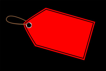 Red Shining Blank Tag with Black List 
