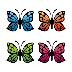 Fototapeta na wymiar Colorful Set of Butterfly Vector