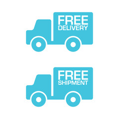 Naklejka premium Free Delivery and Shipment Truck Labels