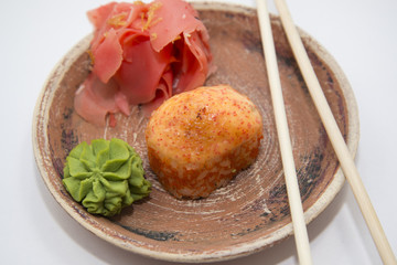 Japanese traditional foods rolls and sushi.