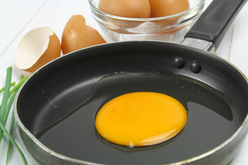 fried egg heart-shaped for breakfast on plate