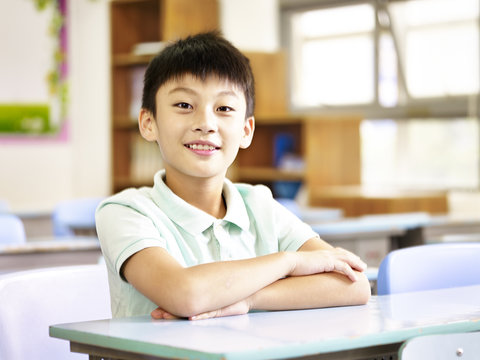 portrait of an asian elementary school student
