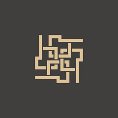 Abstract geometric symbol. Template emblem badge. Celtic.