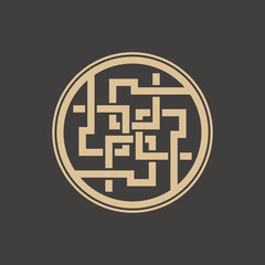 Abstract geometric symbol. Template emblem badge. Celtic.