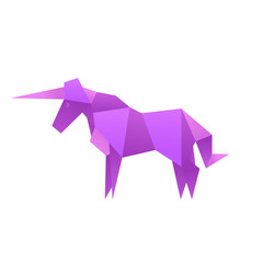 Animals Unicorn origami vector illustration