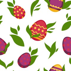 Easter paschal eggs seamless pattern vector background