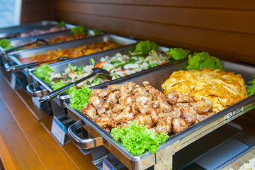 Food buffet catering in restaurant