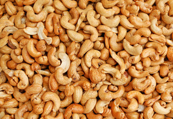 Roasted cashew nuts, top view