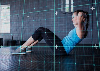 Fit woman performing fitness exercise in gym