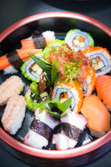 set of sushi on bowl