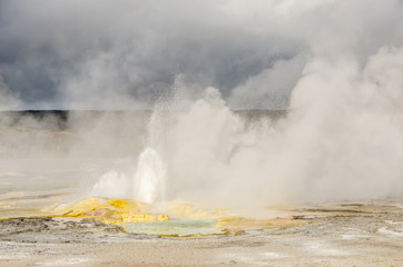 Close-up of Spasm Geyser in Yellowstone National Park