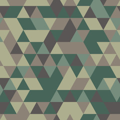 Khaki seamless pattern with triangular protection ornament