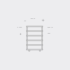 Commercial, restaurant shelf line icon. Steel, metal shelving concept. 