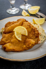 Schnitzel with salad