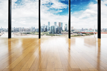 empty wooden floor with background