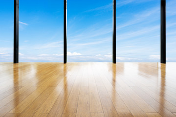 empty wooden floor with background