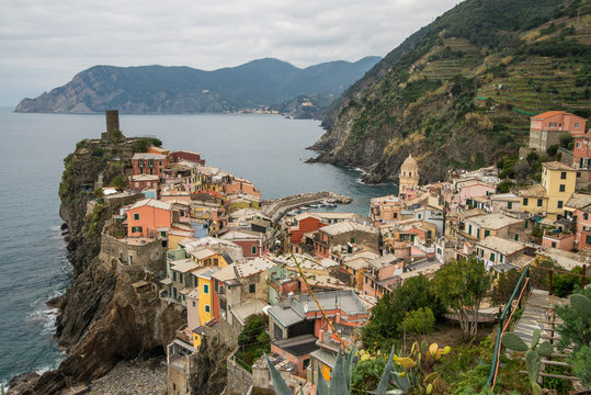 Scenic and colorful Cinque terre village in Italy