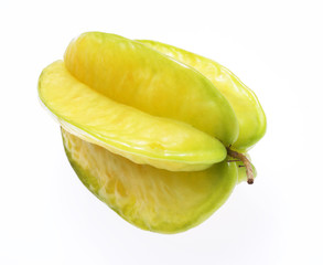 Star Fruit,Carambola on white background