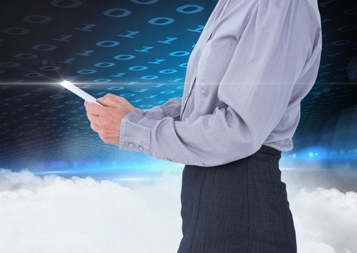 Female executive using digital tablet