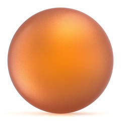 Orange sphere round button ball basic matted yellow circle geometric shape solid figure simple minimalistic atom single drop object blank balloon design element. 3D illustration isolated