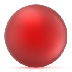 Red sphere round button ball basic matted circle geometric shape solid figure simple minimalistic atom single drop object blank balloon design element. 3D render illustration isolated