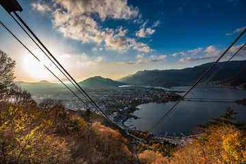 View of Lake Kawaguchiko from Kachi-Kachi ropeway