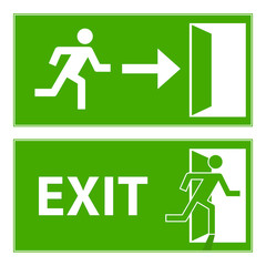 Sign evacuation exit