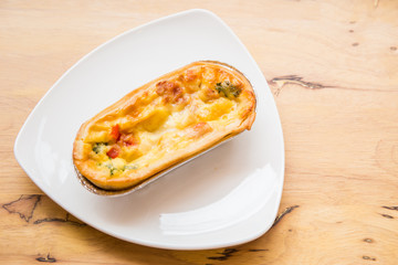 spinach puff in whit dish