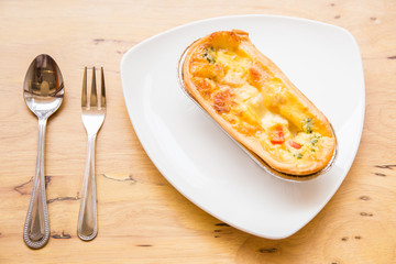 spinach puff in whit dish