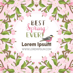 Vector spring blossoms background.