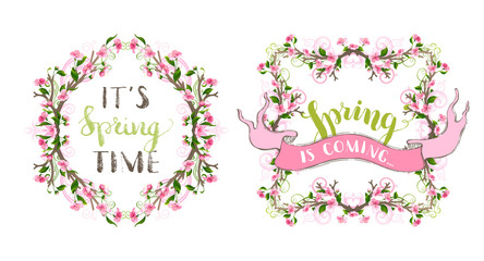 Vector spring ornate frames.